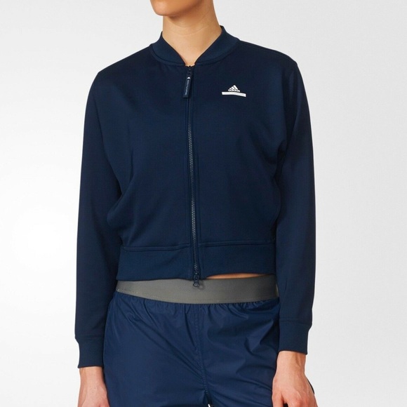 STELLA MCCARTNEY X ADIDAS BLUE CROP BOMBER JACKET SMALL - Picture 7 of 16